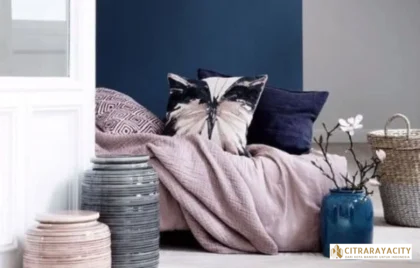 cat rumah abu abu biru